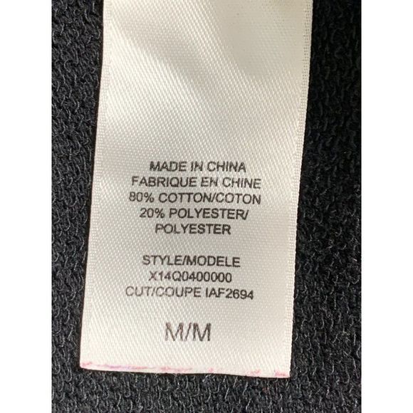 Mens Guess Sweatshirt Full Zip Perf Mixed Media stand Collar M 3072 Terry Black - Picture 9 of 10